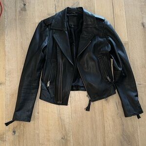 Like NEW—JOIE Black Leather Moto Jacket